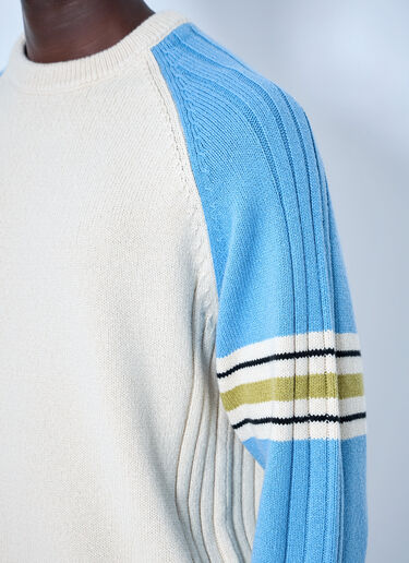 LN-CC® - Stüssy: Stripe Raglan Crewneck Sweatshirt - Blue Stüssy Stripe Raglan Crewneck Sweatshirt Blue sts0164031