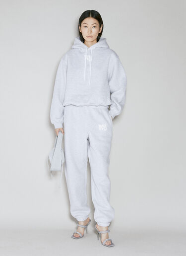 Alexander Wang 퍼프 로고 후드 스웨트셔츠 그레이 awg0253008