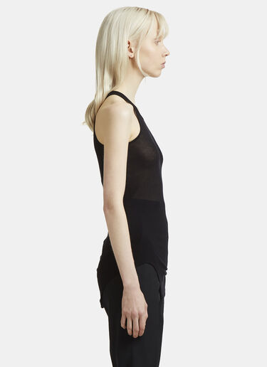 Rick Owens Rib Knit Crew Neck Vest Top Black ric0231012