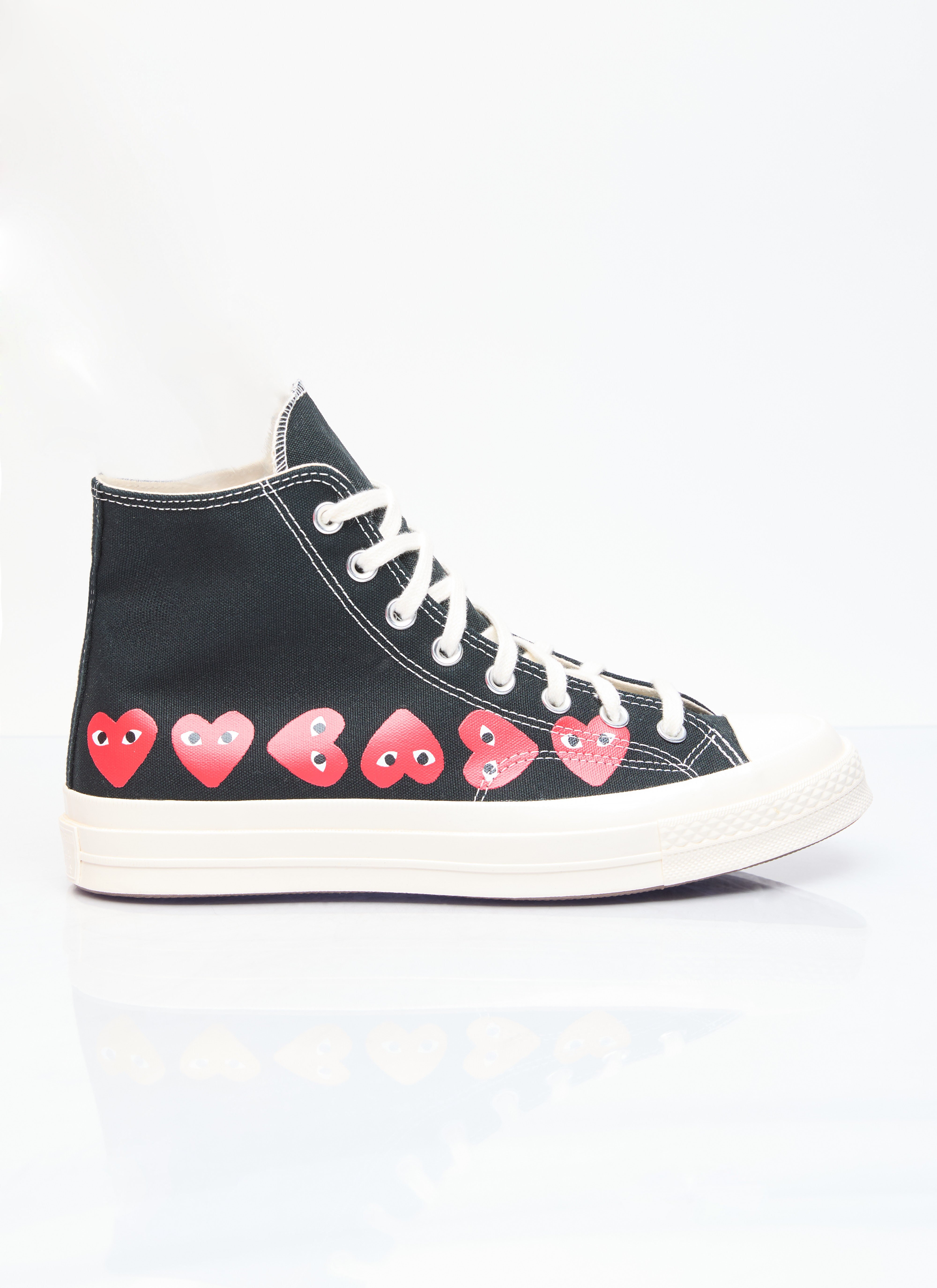 Comme des Garçons PLAY x Converse Multi-Heart Chuck 70 High-Top Sneakers Black cpc0355007