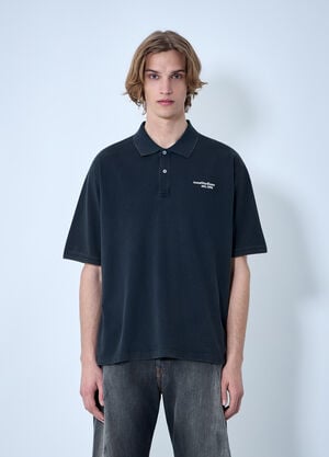 Acne Studios Piqué Polo Shirt Black acn0164043