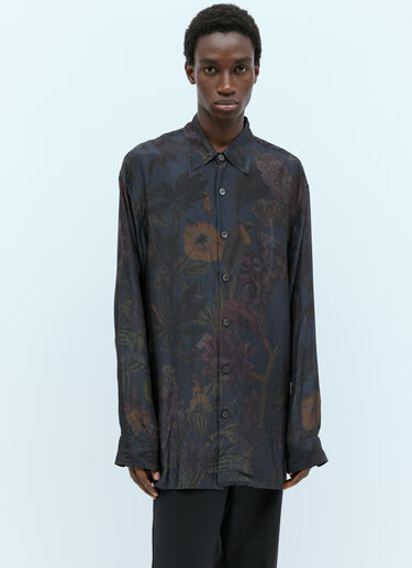 Dries Van Noten Silk Botanic Shirt Navy dvn0154016
