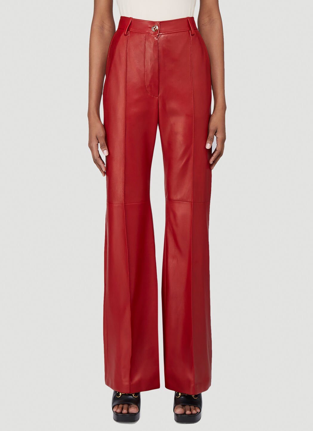 Gucci leather top pants womens