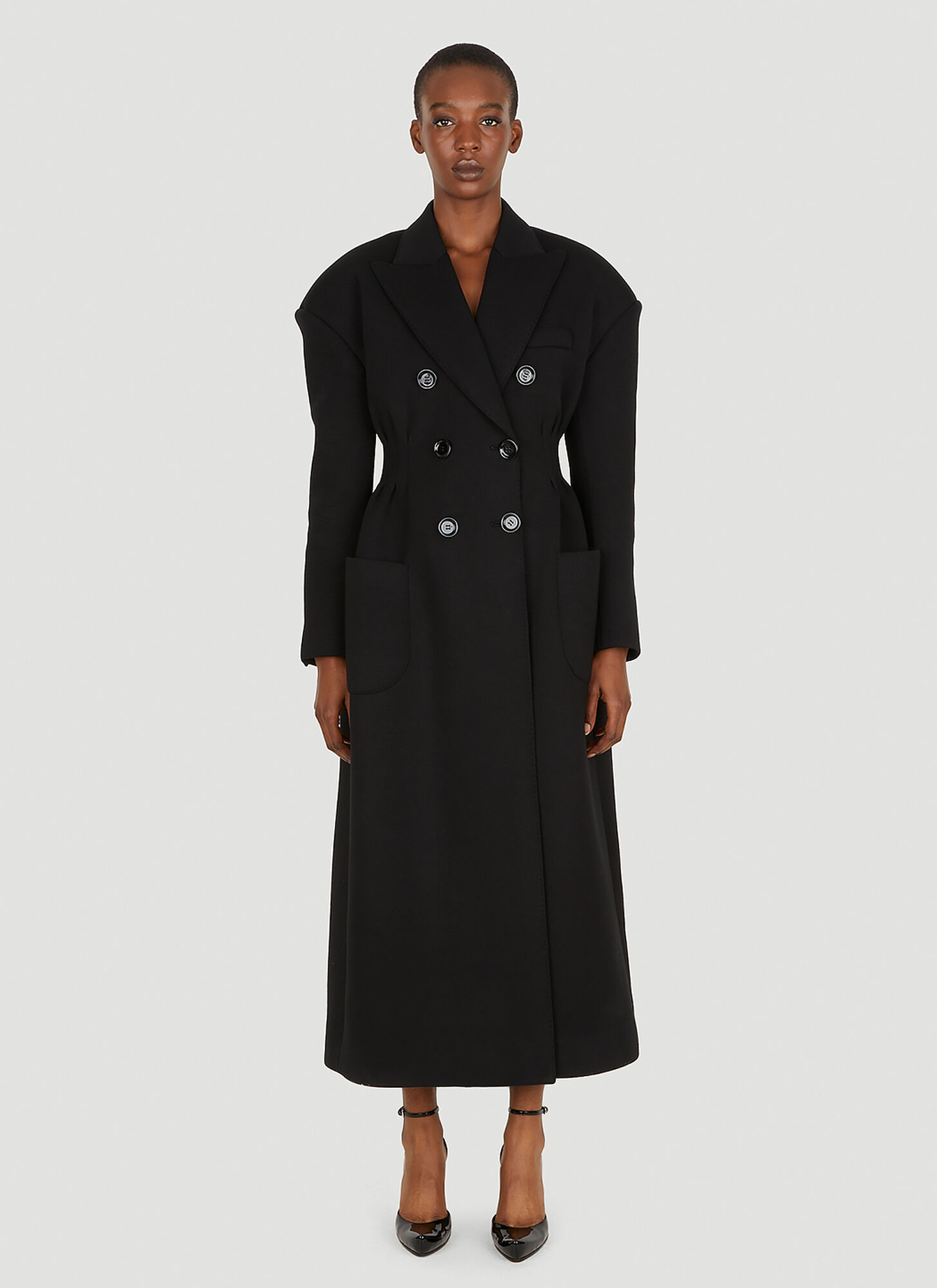 Dolce & Gabbana Double-breasted Belted Coat In Black