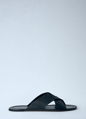 The Row Malick Crossed-Strap Sandals Black row0164011