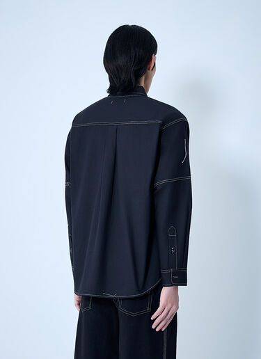 Story mfg. Contrast Stitch Utility Shirt Black mfg0163002