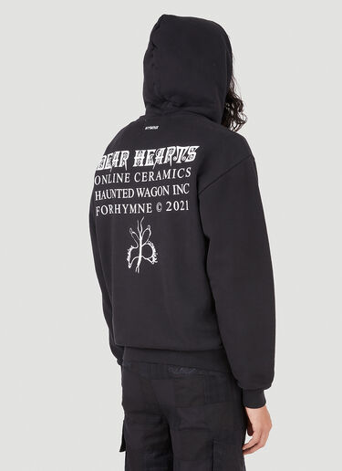 HYMNE x LN-CC x Online Ceramics Dear Hearts Hooded Sweatshirt Black hym0146003