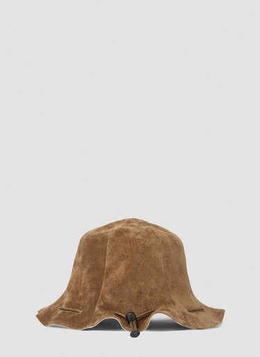 Hender Scheme Drawstring Suede Bucket Hat Brown hes0152008