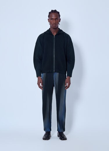 LN-CC® - Homme Plissé Issey Miyake: July Full Zip Hoodie - Black Homme Plissé Issey Miyake July Full Zip Hoodie Black hmp0166008