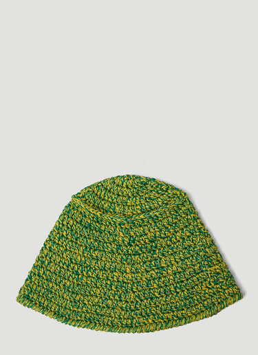 Dolce & Gabbana Logo Plaque Woven Bucket Hat Green dol0249101