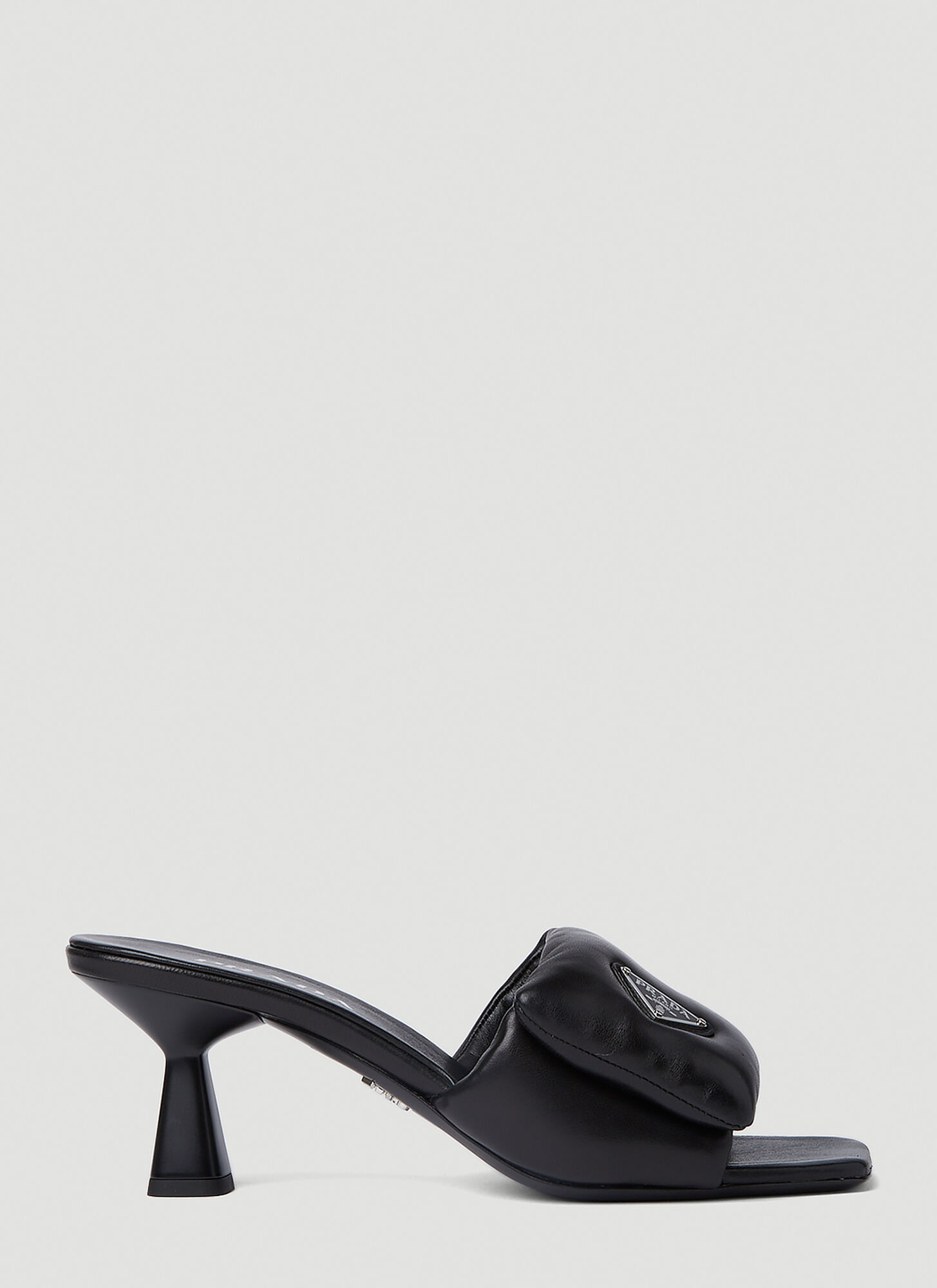 Prada Soft 65mm Nappa Leather Sandals In Black