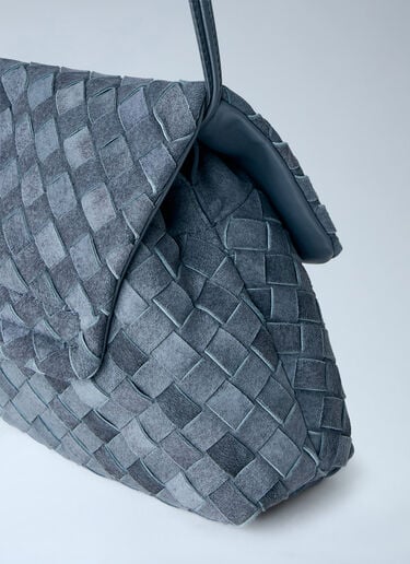 LN-CC® - Bottega Veneta: Giorno Suede Shoulder Bag - Grey Bottega Veneta Giorno Suede Shoulder Bag Grey bov0264031