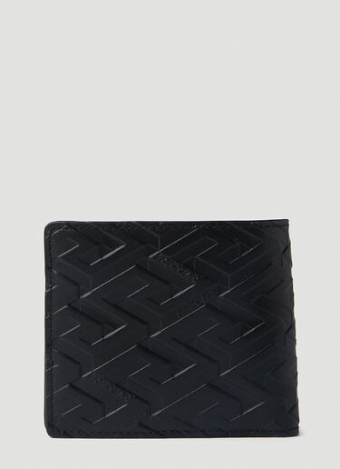 Greca Motif Bi-Fold Wallet Versace Greca Motif Bi-Fold Wallet Black ver0151037