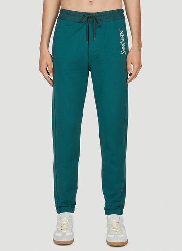 Saint Laurent Logo Print Track Pants Green sla0151116