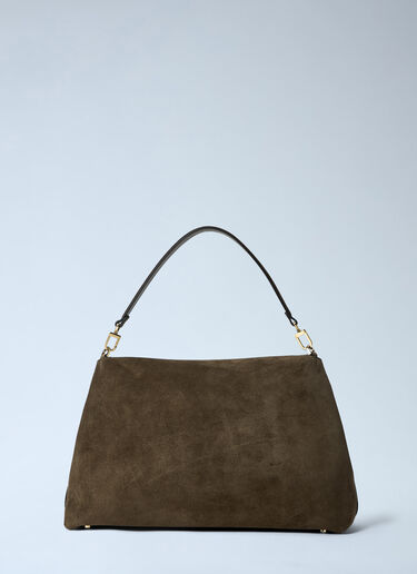 TOTEME T-Lock Suede Satchel Bag Beige tot0263071