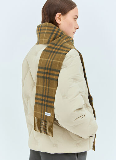 Burberry Narrow Check Cashmere Scarf Green bur0258011