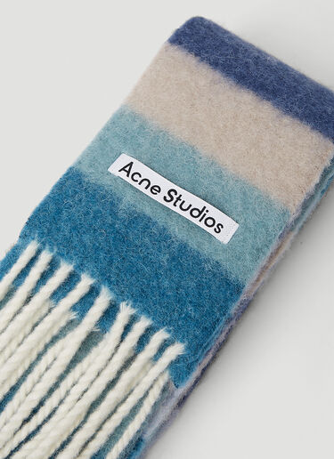 Acne Studios ロゴパッチスカーフ ブルー acn0152051