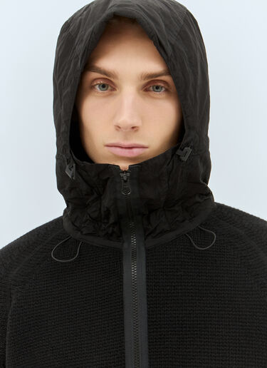C.P. Company Nylon Hood Wool Cardigan Black pco0158002