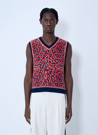 Jacquard Sweater Vest adidas by Wales Bonner Jacquard Sweater Vest Red awb0363003