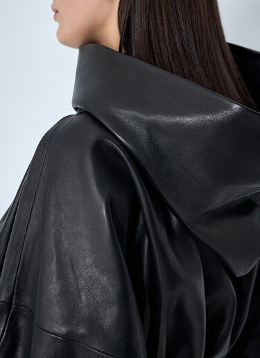 Hooded Leather Top Rick Owens Hooded Leather Top Black ric0262014