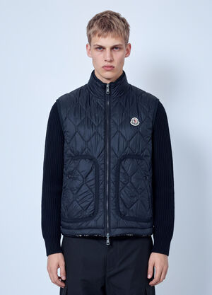 Moncler Reversible Paisley Print Padded Teddy Gilet Dark Grey mon0166008