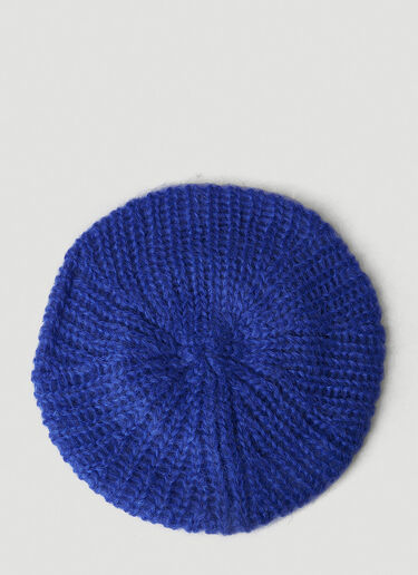 GANNI Brushed Knit Beret Blue gan0251074