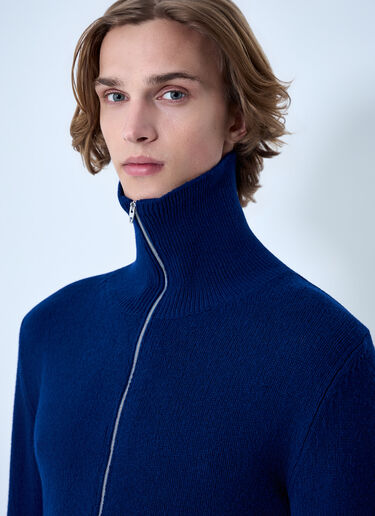 Jil Sander Zip-Up Wool Knit Cardigan Blue jil0164003