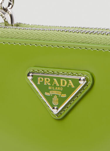 Prada Mini Triangle Chain Wallet Green pra0252066