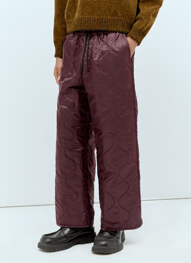 Dries Van Noten Quilted Track Pants Burgundy dvn0156015