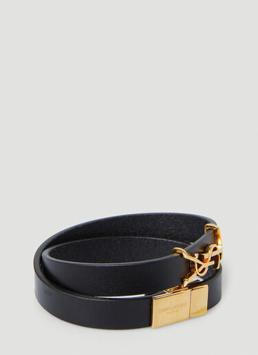 Saint Laurent Opyum Double Wrap Bracelet Black sla0349004