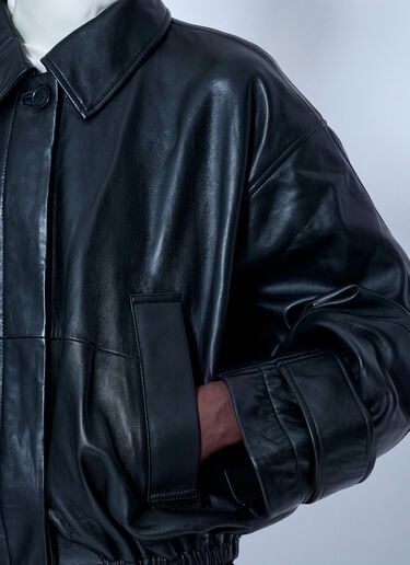 LN-CC® - RÓHE: Leather Blouson Jacket - Black RÓHE Leather Blouson Jacket Black roe0266016
