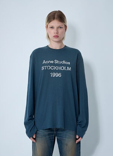Acne Studios Logo Motif T-Shirt Navy acn0261011