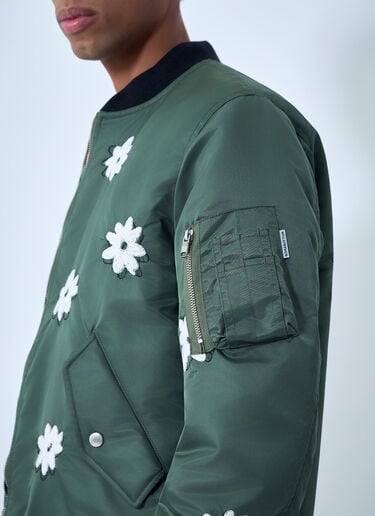 NÒMARYTHM TEXTILE Embroidered Bomber Jacket Olive nma0162001