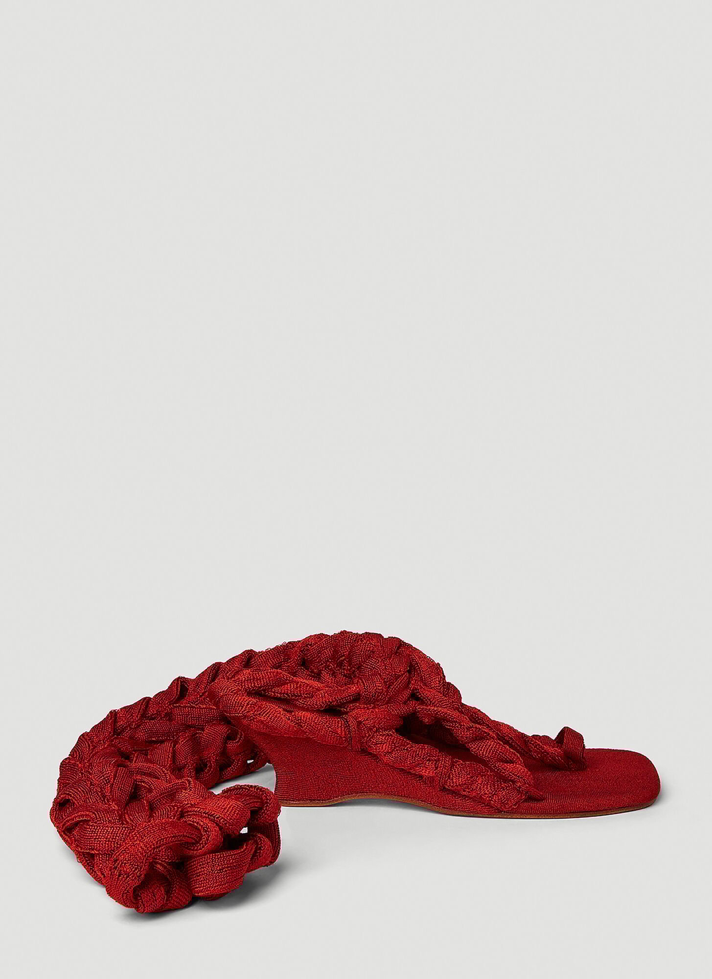 Isa Boulder Knit Boot Sandals In Red