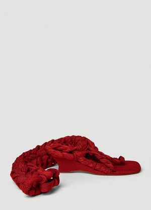 Isa Boulder Knit Boot Sandals Red isa0249018
