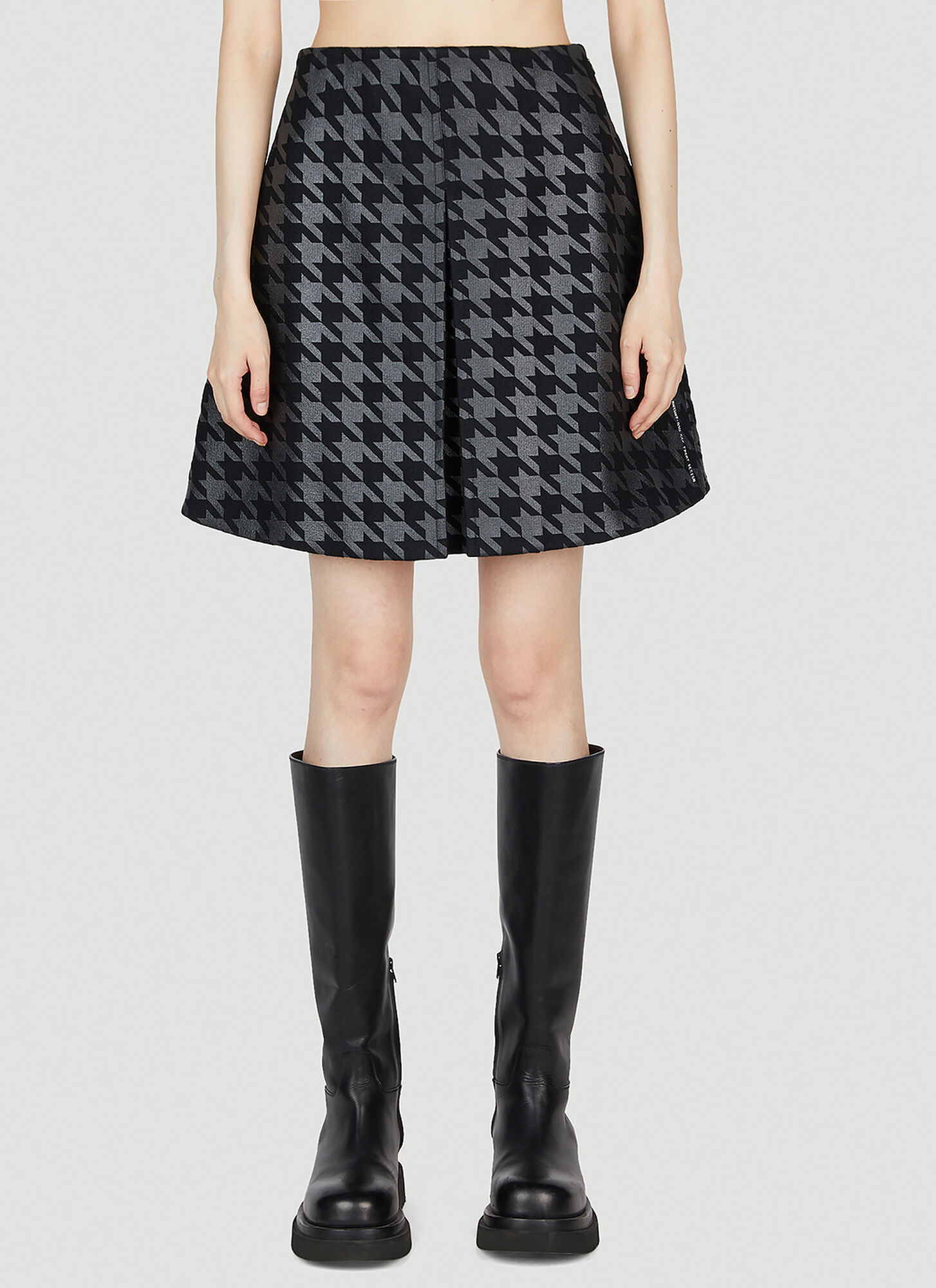 Shop Moncler Genius Houndstooth Mini Skirt In Black