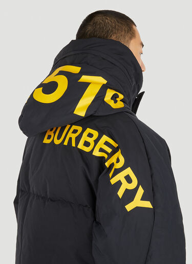Burberry 로고 프린트 퍼퍼 재킷 블랙 bur0150014