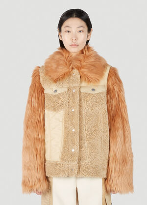 UGG x Feng Chen Wang Faux-Fur Sleeve Jacket Beige ufc0251002