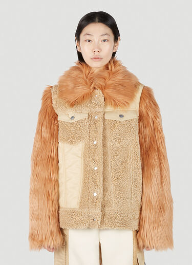 UGG x Feng Chen Wang Faux-Fur Sleeve Jacket Beige ufc0251002