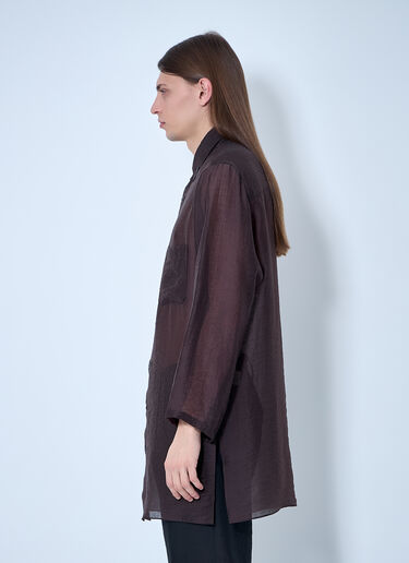Yohji Yamamoto Lightweight Button-Down Shirt Brown yoy0160006