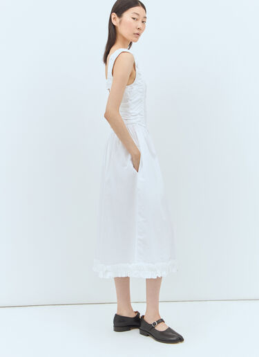 Cotton Poplin Midi Dress GANNI Cotton Poplin Midi Dress White gan0257010