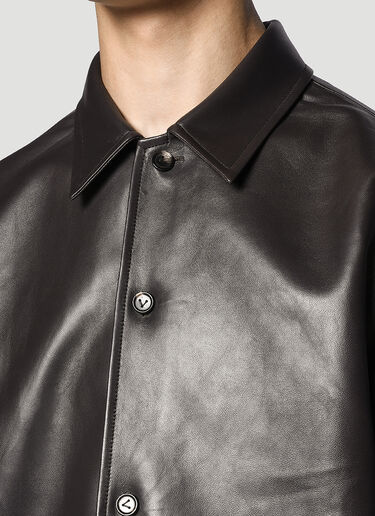 Bottega Veneta Leather Shirt Black bov0143013