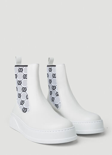 Gucci GG Jersey Chelsea Boots White guc0251088