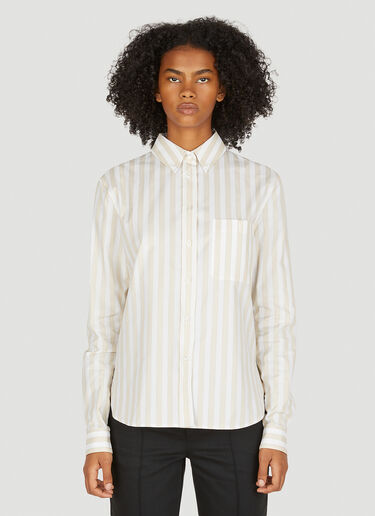 Saint Laurent Striped Shirt Beige sla0249051