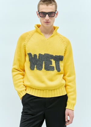 ERL Wet Intarsia Knit Sweater Yellow erl0156007