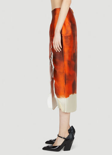 Prada 水彩开衩半裙 橙 pra0252053