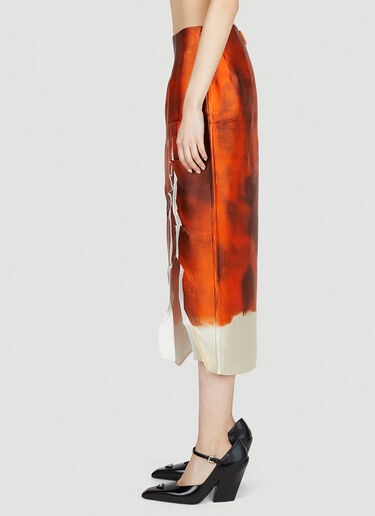 Prada Watercolour Split Skirt Orange pra0252053