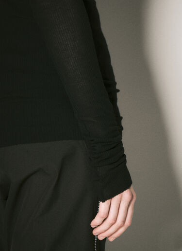 Rick Owens 罗纹 T 恤 黑色 ric0257011