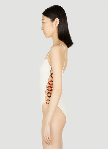 Ziah Bravo Chain One Piece Swimsuit White zia0252002