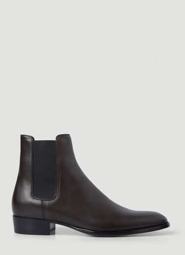 Saint Laurent Wyatt Chelsea Boots Brown sla0145080